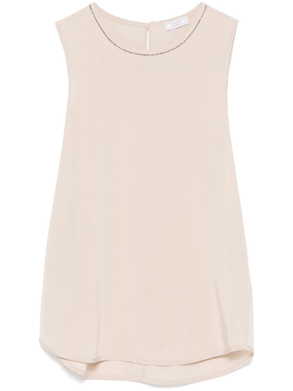 Peserico Punto Luce-detail Satin Top In Neutrals