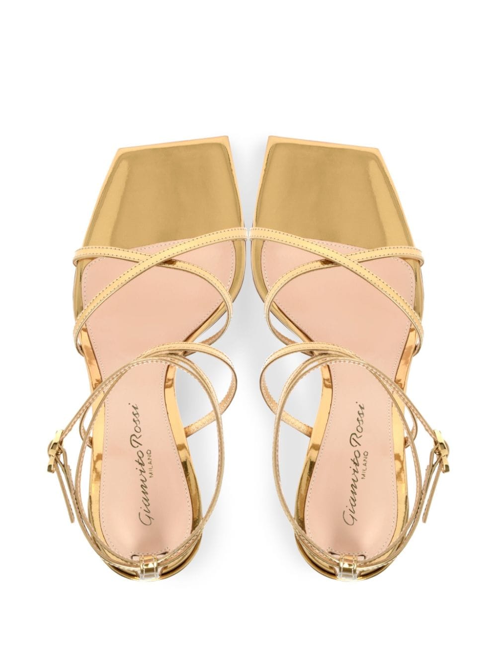 Shop Gianvito Rossi 95mm Ludovica Sandals In Gold