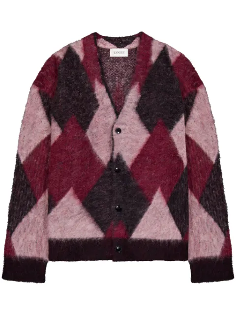 Laneus argyle-pattern cardigan