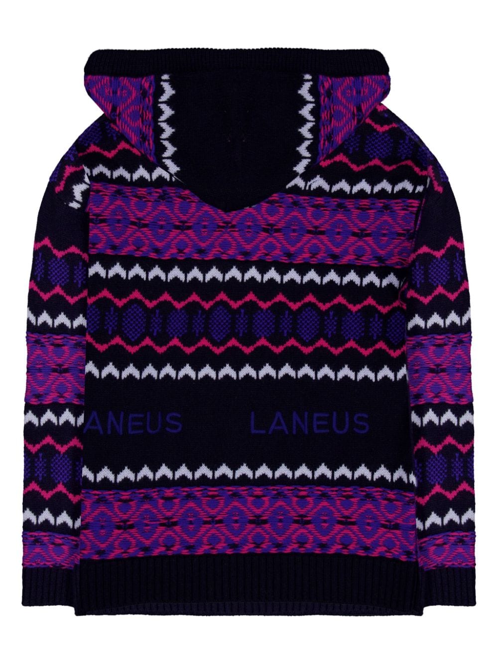 Shop Laneus Fair-isle Jumper In Blue