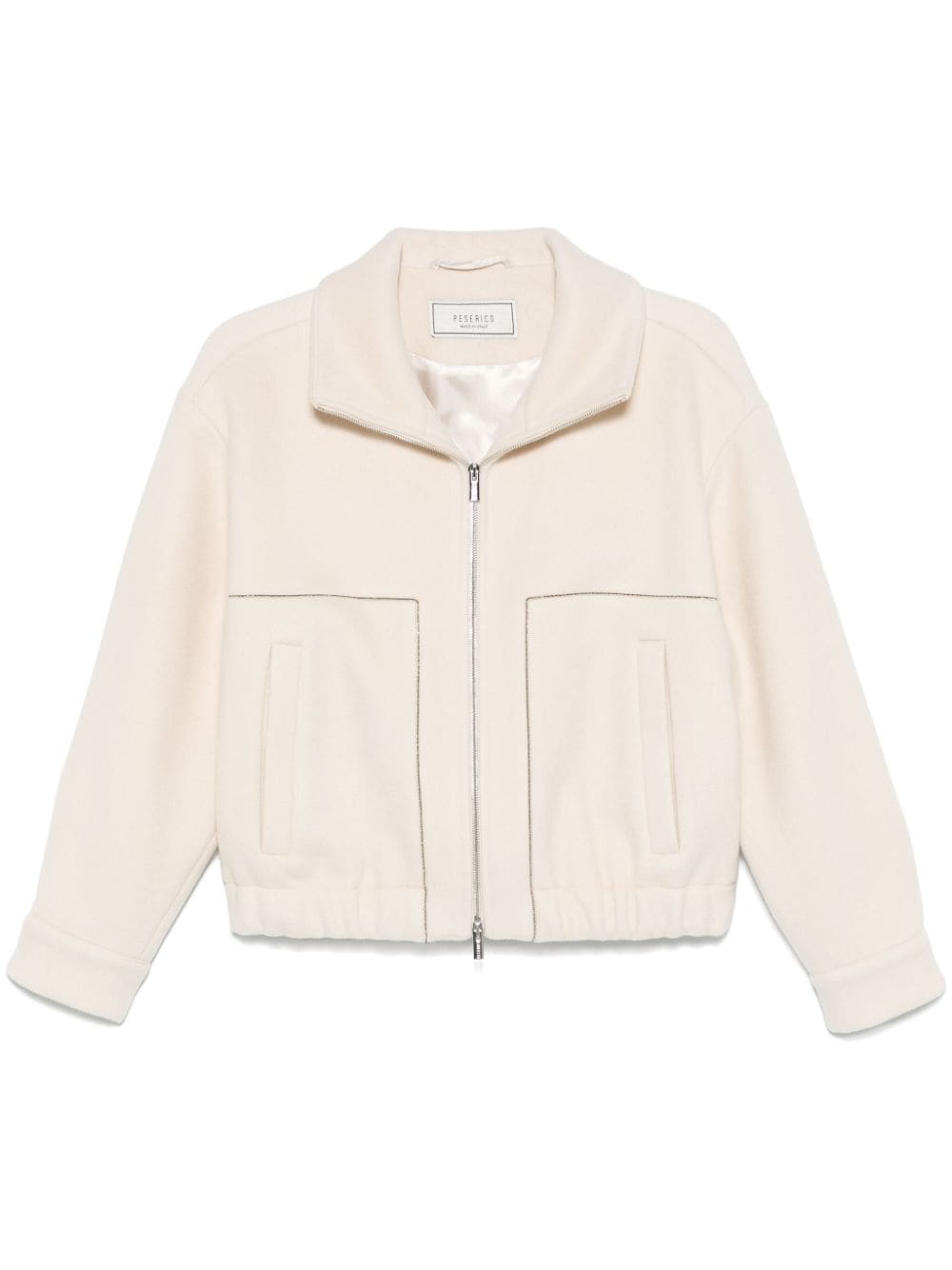 Shop Peserico Textured Bomber Jacket In Neutrals