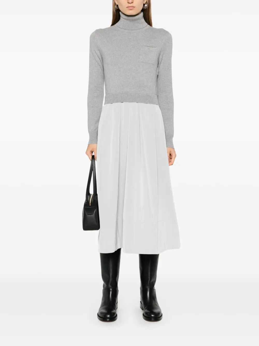 Peserico Midi-jurk met lurex-detail - Grijs