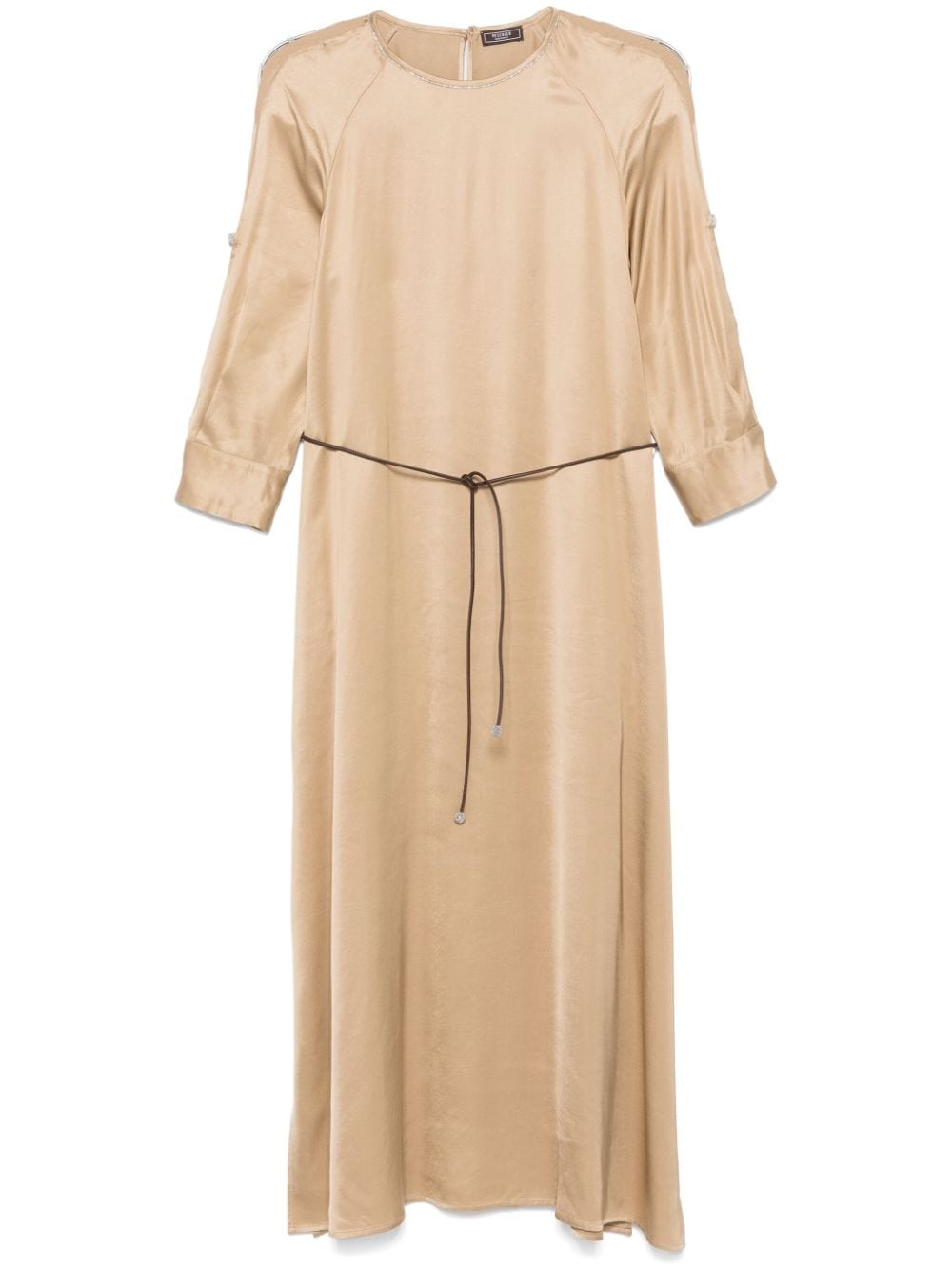 Shop Peserico Satin Maxi Dress In Neutrals