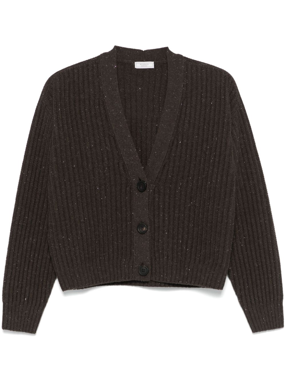 Peserico lurex cardigan - Brown