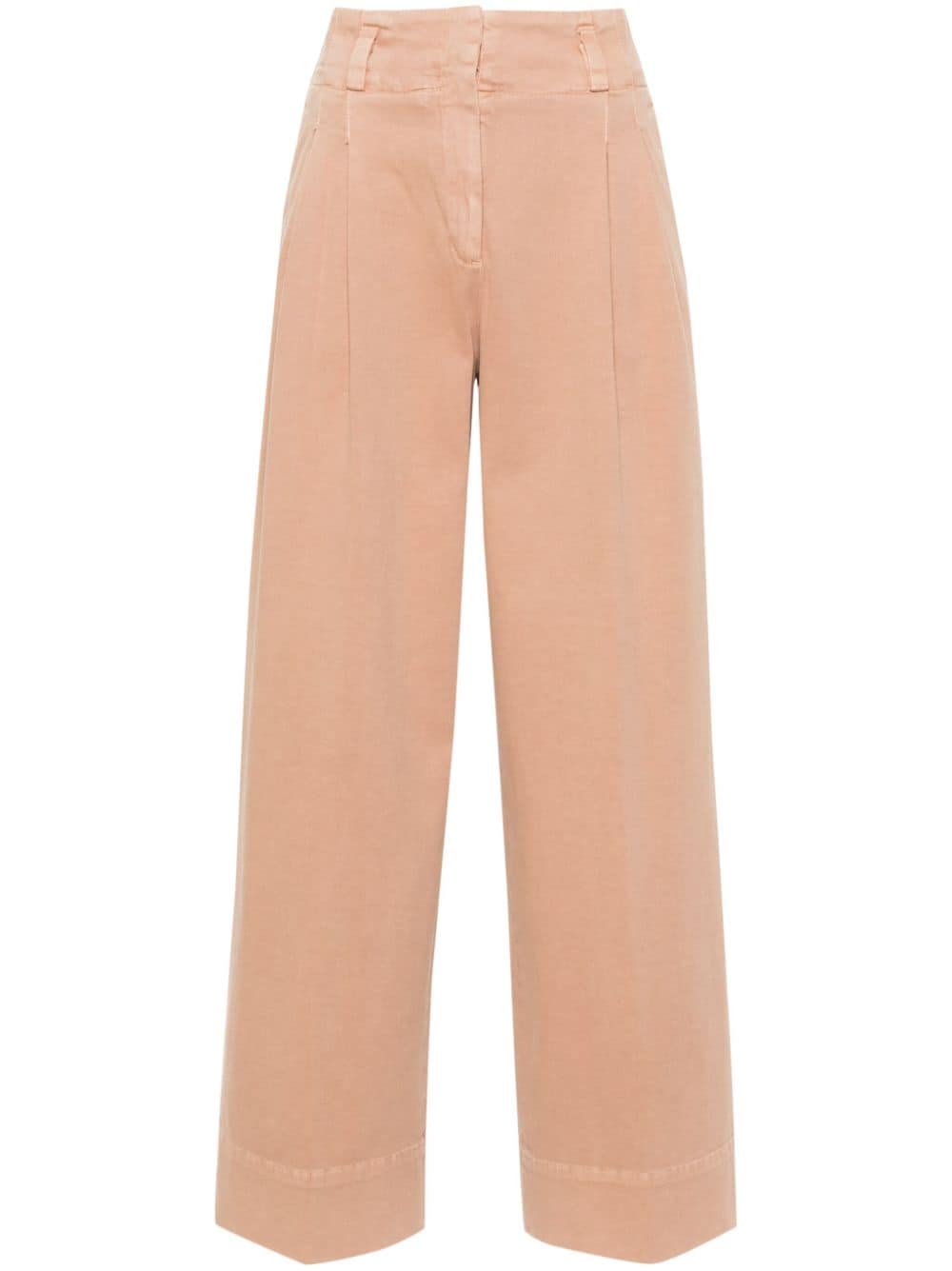 Shop Peserico Gabardine Palazzo Trousers In Brown