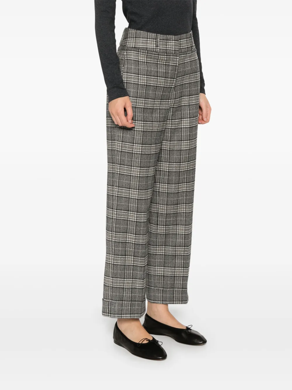 Peserico Geruite broek Grijs