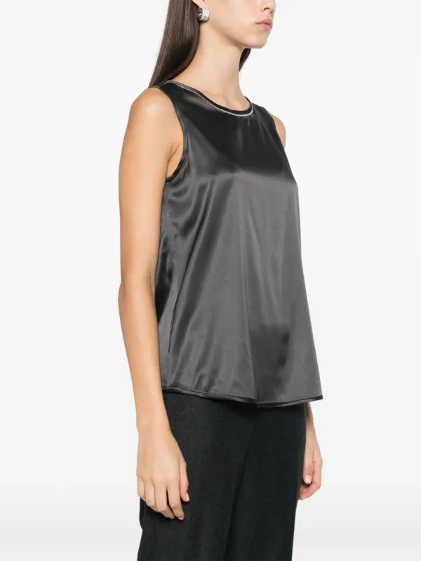 Peserico Punto Luce-detail Satin Top | Grey | FARFETCH GE