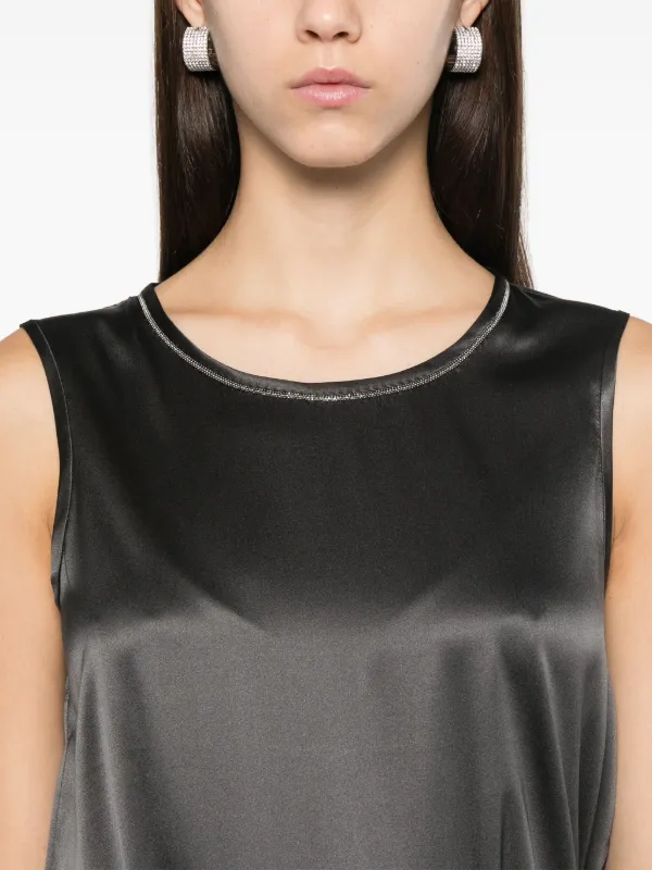 Peserico Punto Luce-detail Satin Top | Grey | FARFETCH GE