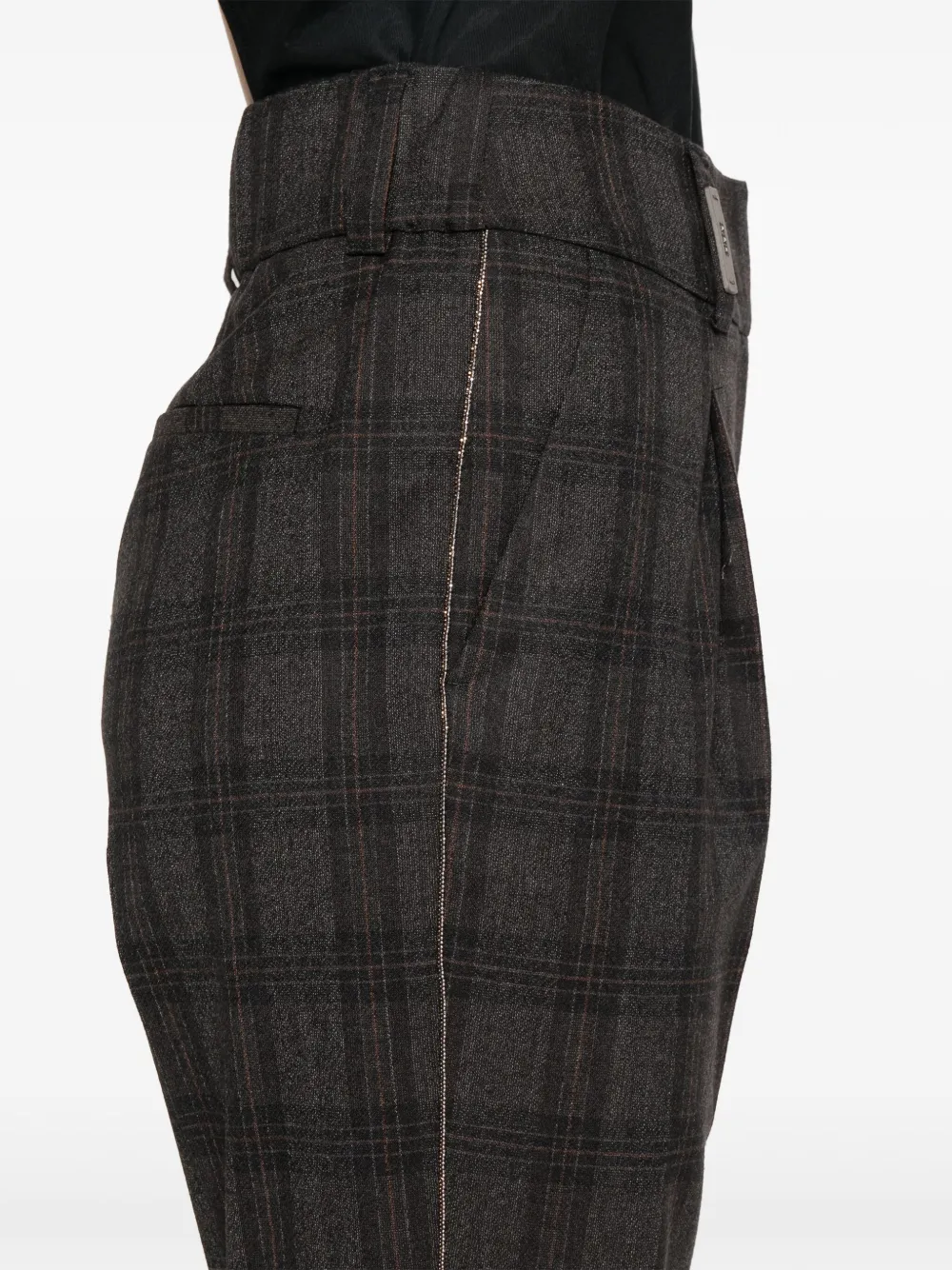 Peserico Wollen cropped broek Bruin