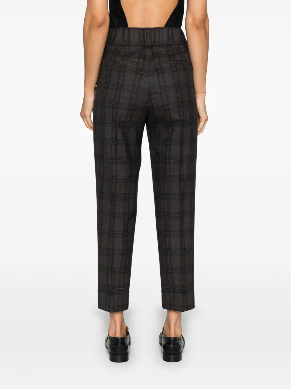 Peserico Wollen cropped broek Bruin