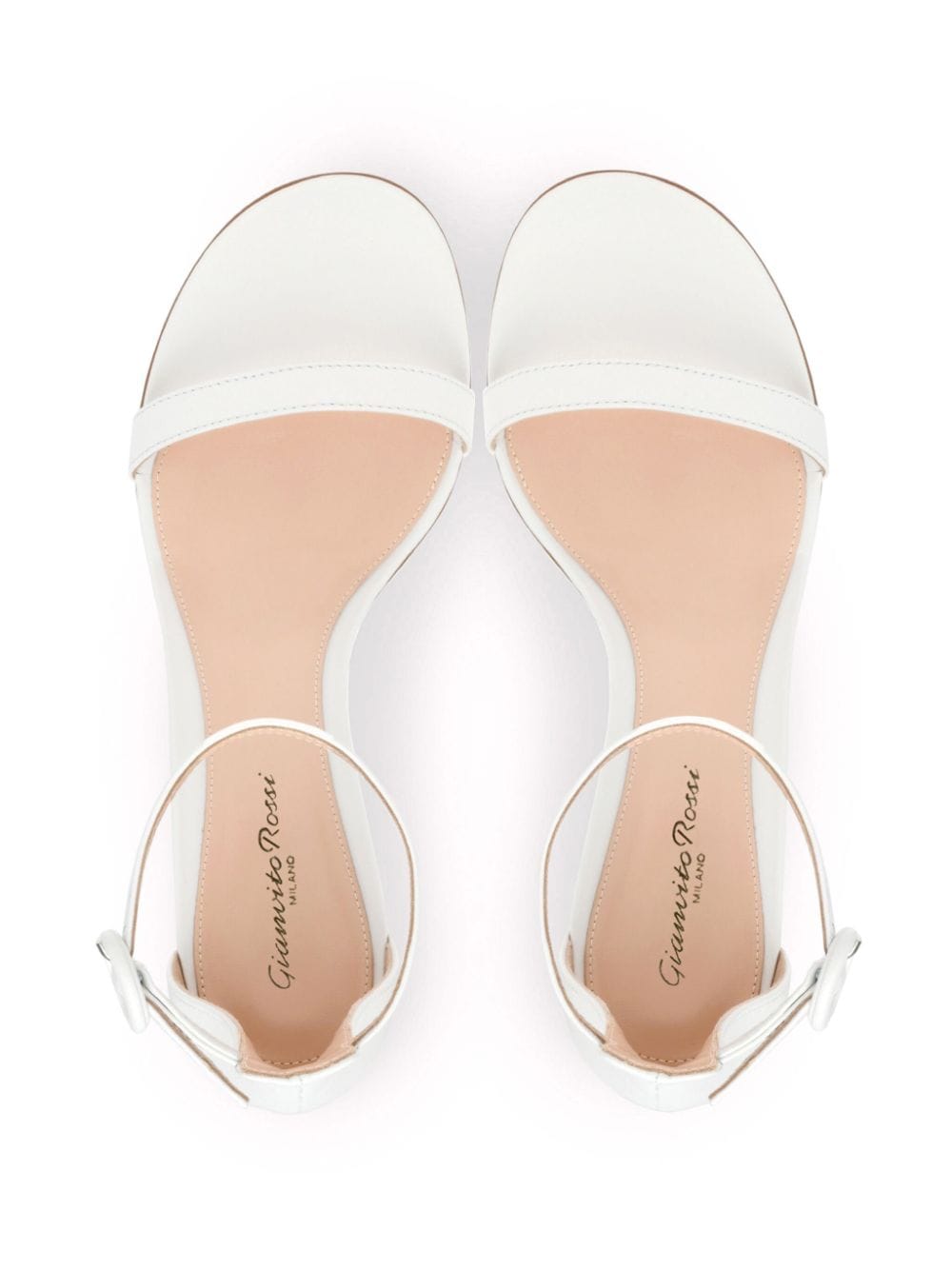 Shop Gianvito Rossi 45mm Gaeta Sandals In White