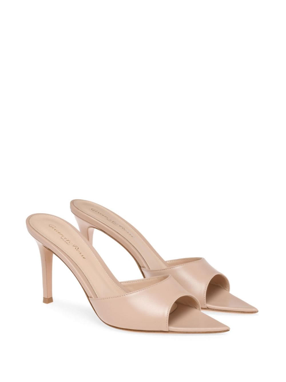 Shop Gianvito Rossi 85mm Elle Mules In Neutrals