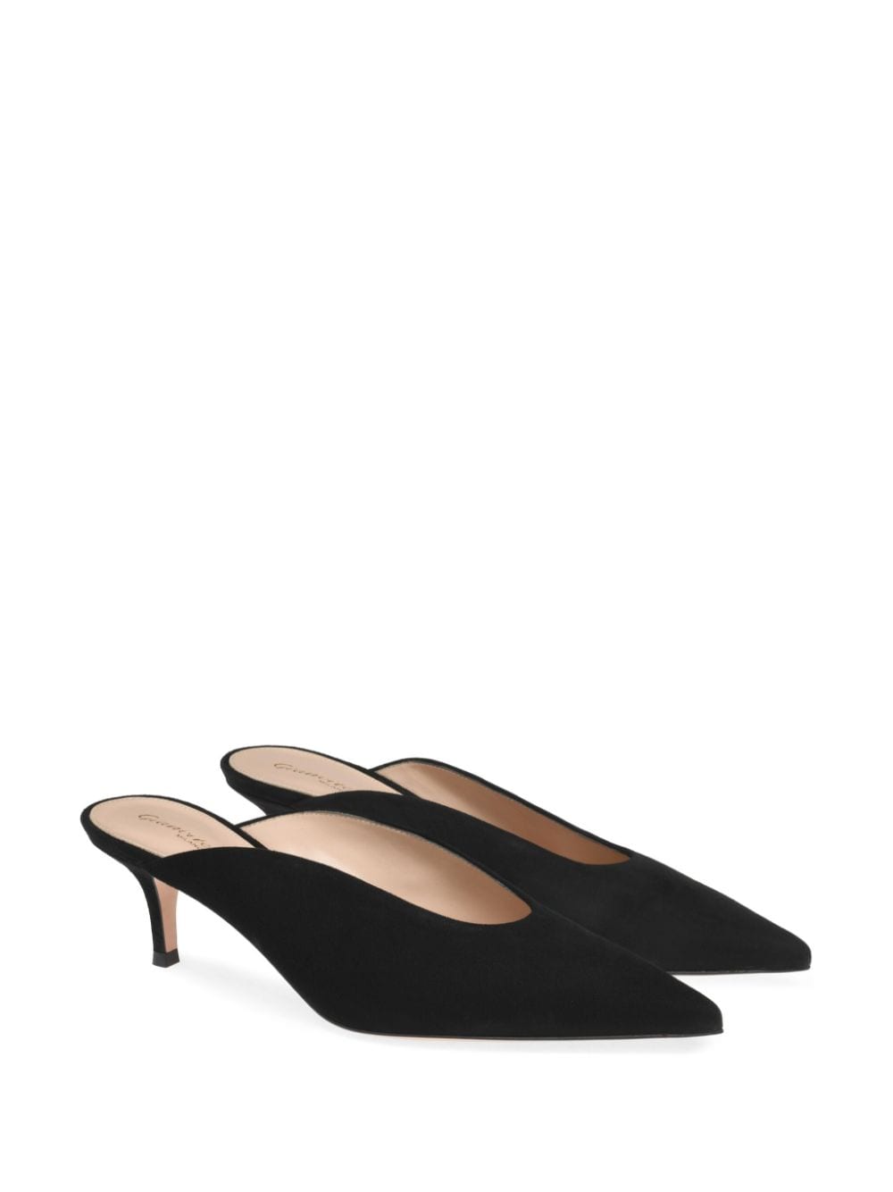 Shop Gianvito Rossi Suede Mules In Black