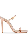 Gianvito Rossi metallic buckled mules - Pink