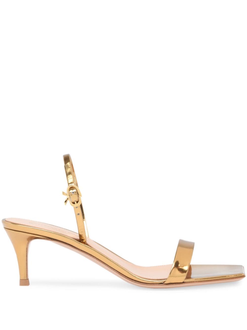 Gianvito Rossi 55mm Ribbon leather sandals Gold