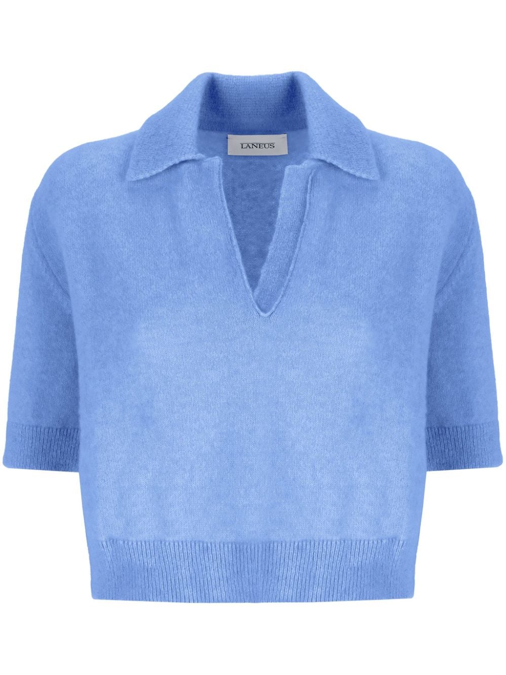 Shop Laneus V-neck Knitted Top In Blue