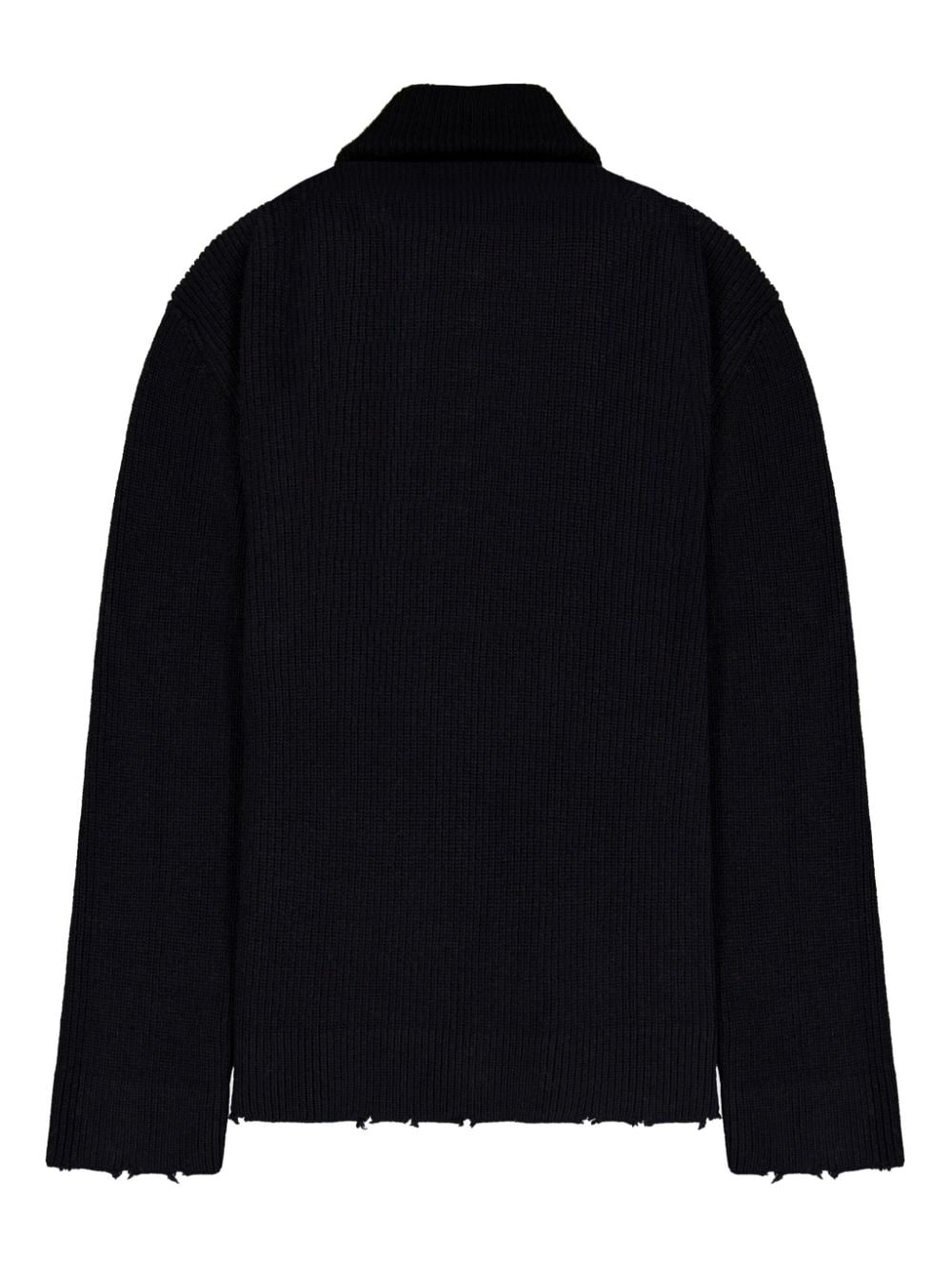 Shop Laneus Shawl-collar Jumper In Black