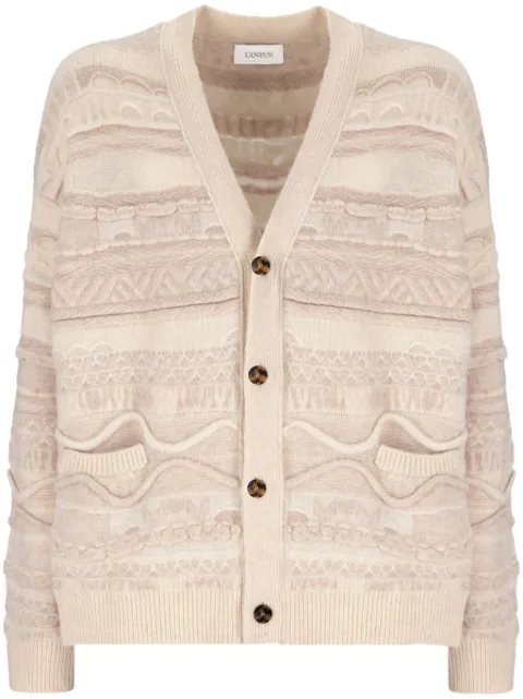 Laneus patterned intarsia-knit cardigan 