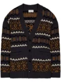 Laneus intarsia-knit cardigan - Brown