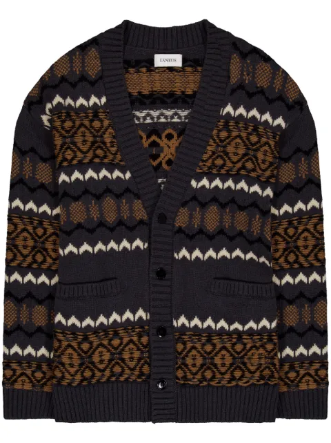 Laneus cardigan en maille intarsia