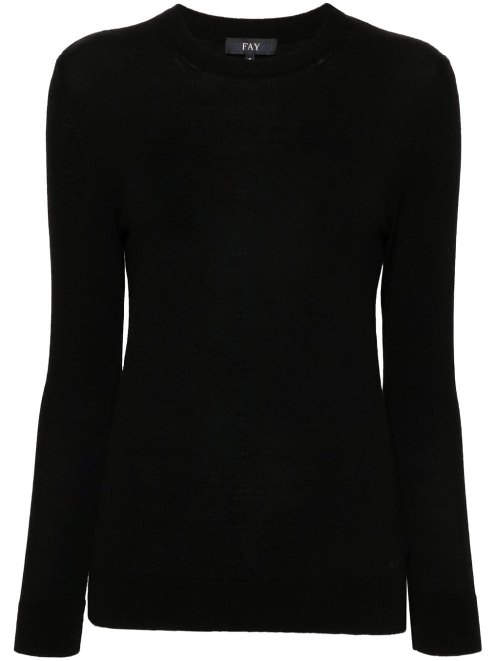 Shop Fay Logo-embroidered Sweater In Black