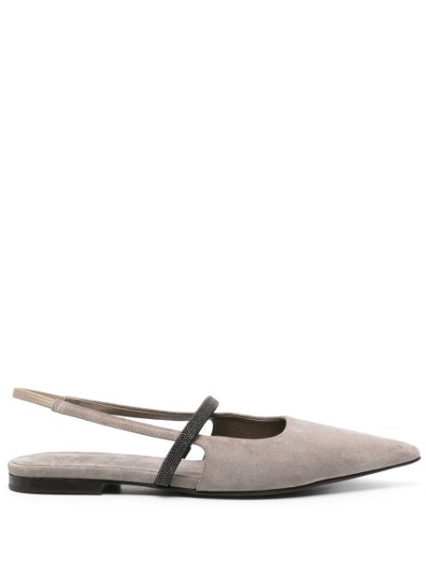 Brunello Cucinelli suede slingback ballerinas Women