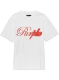 Purple Brand Blurred Script T-shirt - White