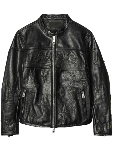 Purple Brand logo-embroidered jacket