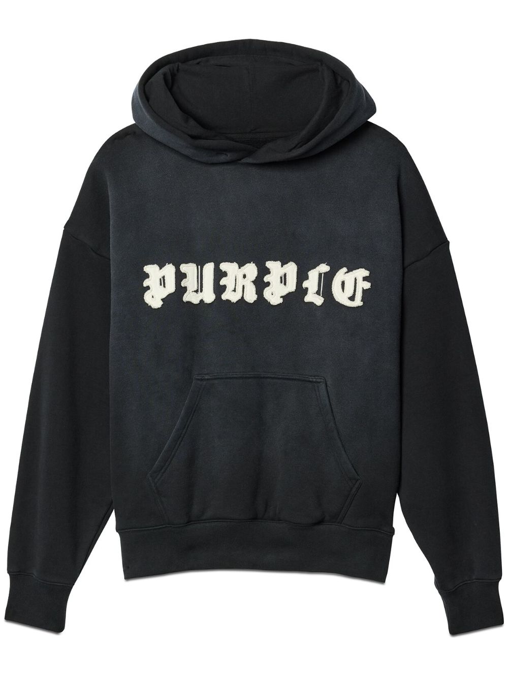 Purple Brand logo-patch hoodie - Black