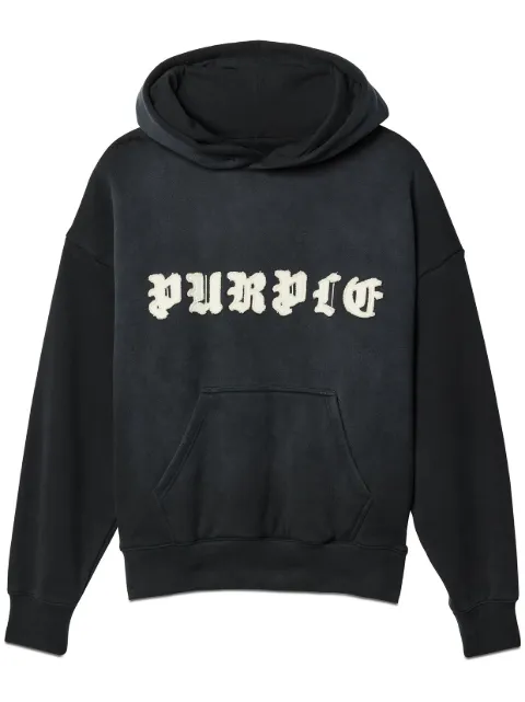 Purple Brand logo-patch hoodie