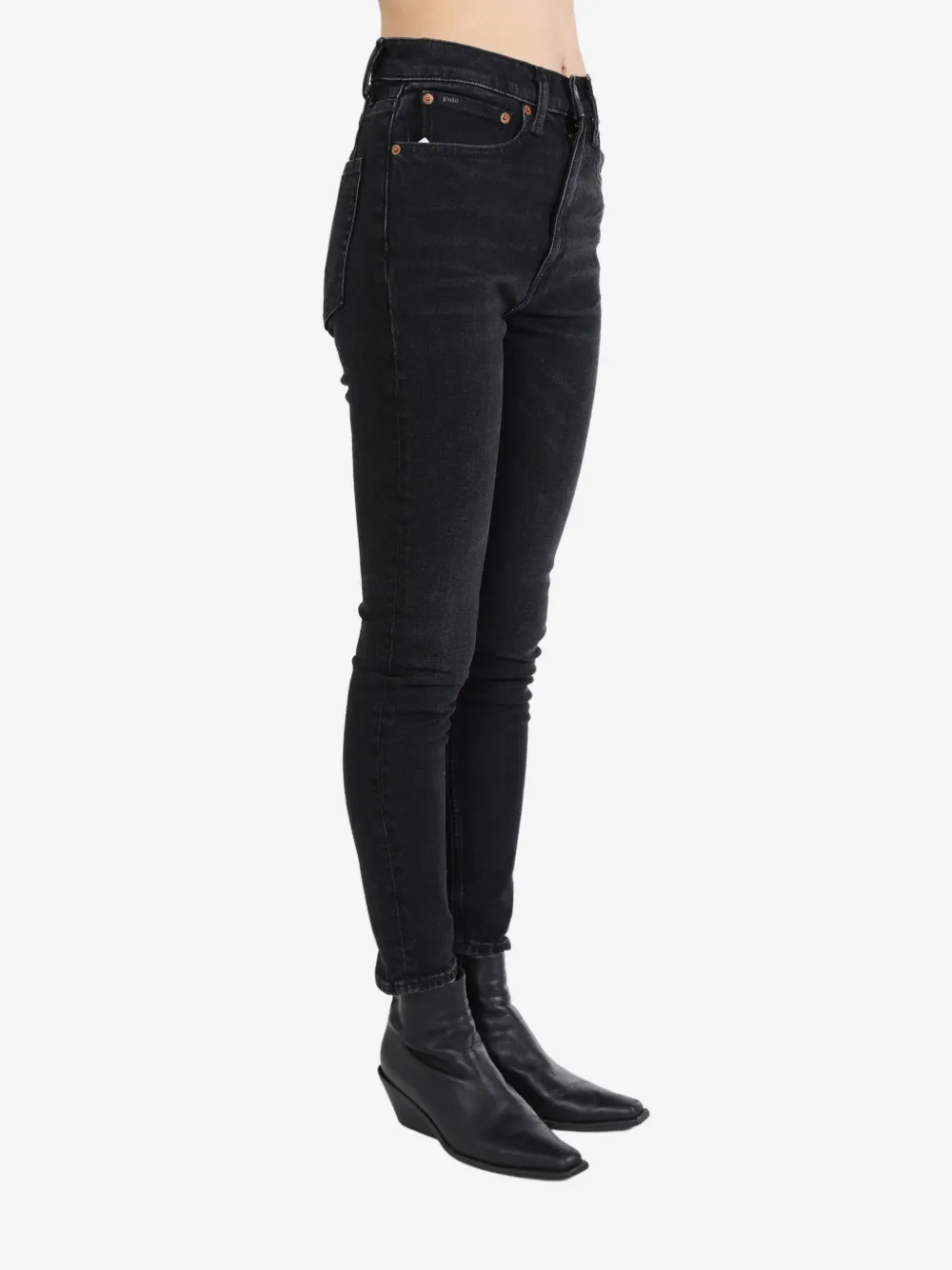 poloralphlauren Polo Ralph Lauren logo-patch skinny jeans - Zwart