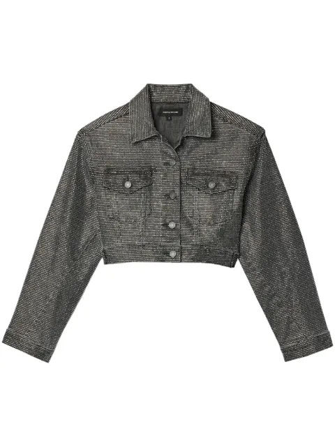 Purple Brand Twisted Hotfix cropped jacket 