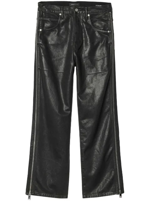 Purple Brand P018 Side-Zip Coated wide-leg jeans