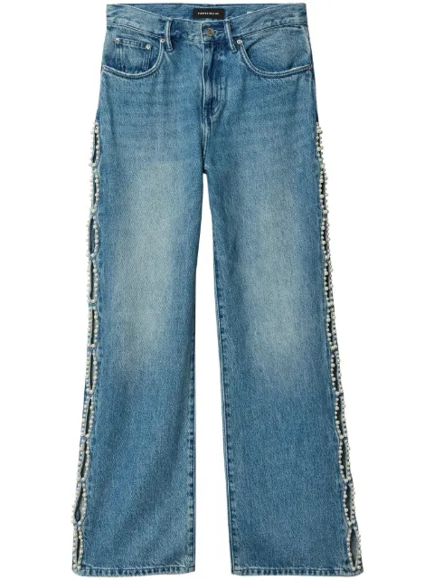 Purple Brand pearl-embellished cut-out jeans