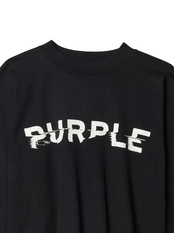 【PURPLE BRAND】Distorted Wordmark ロゴTシャツ 半袖 Purple Brand Distorted Wordmark Tシャツ | ブラック | FARFETCH JP