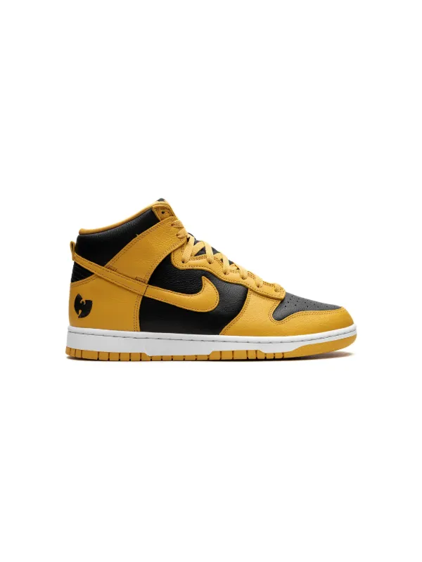 Nike x Wu Tang Dunk High sneakers men Rubber Calf Leather Fabric 10.5 Yellow