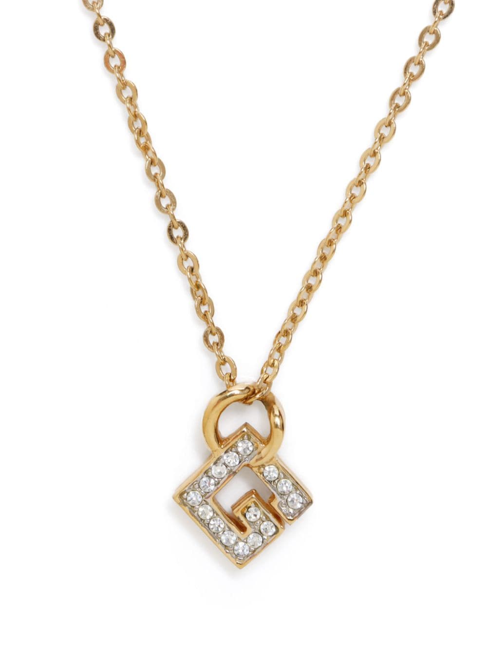 Givenchy Pre-Owned G-logo rhinestone necklace - Goud