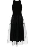 JNBY tulle-inserts midi dress - Black