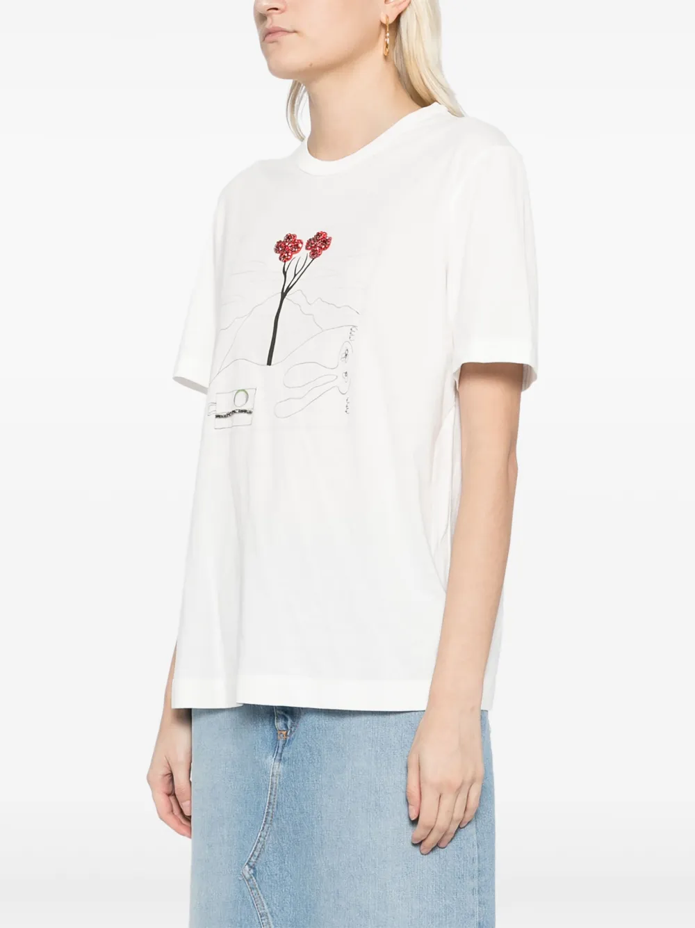 JNBY T-shirt met grafische print Wit