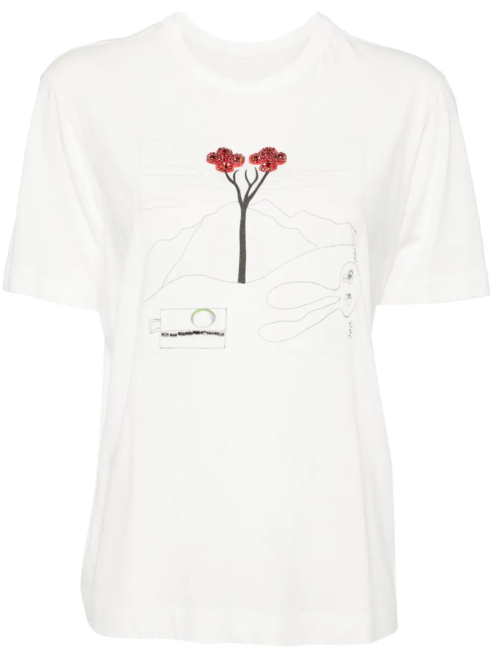 JNBY T-shirt met grafische print Wit