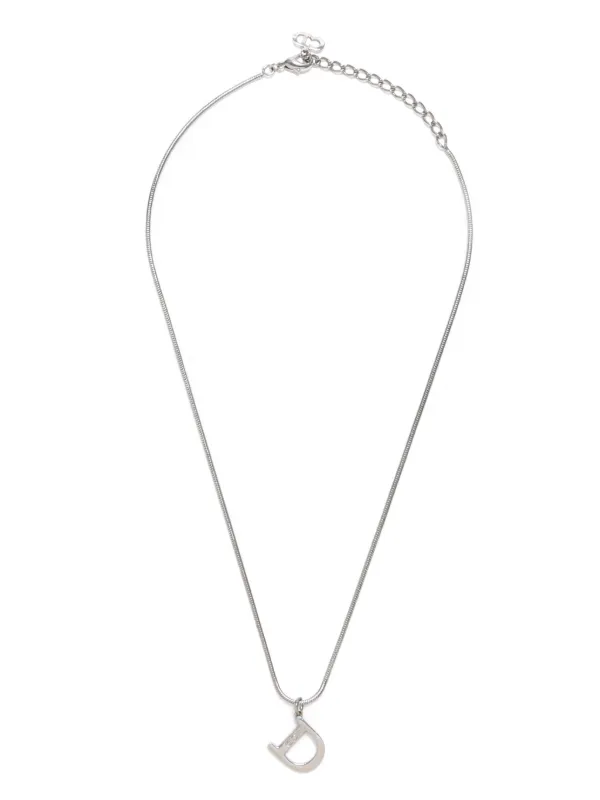 Christian Dior Pre Owned Logo Pendant Necklace Silver FARFETCH PH
