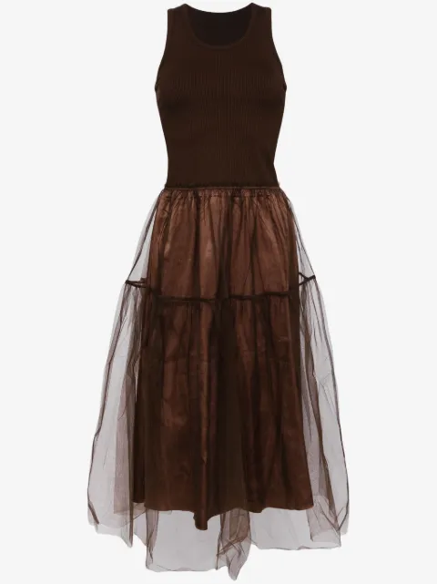 JNBY tulle-inserts midi dress