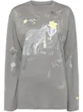 JNBY bear-printed long-sleeved t-shirt - Grey