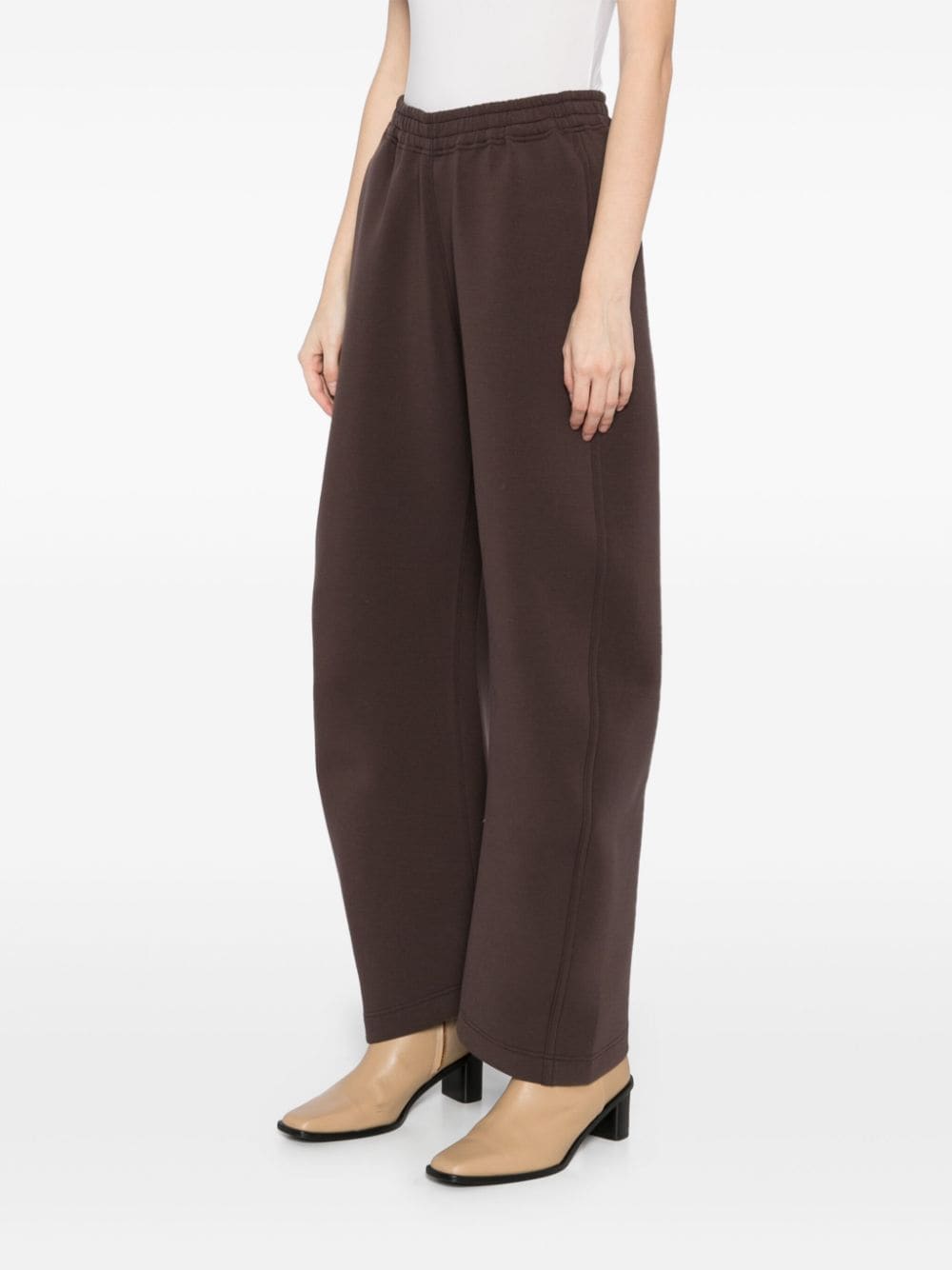 Shop Jnby Elasticated-waistband Trousers In Brown