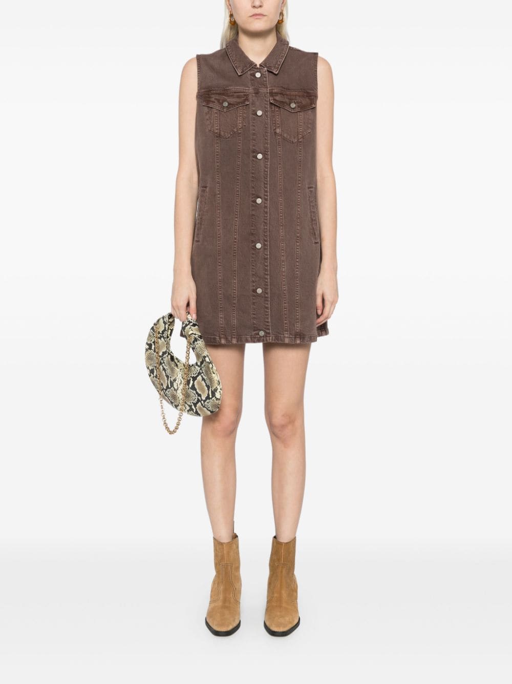 Shop Jnby Cotton Mini Dress In Neutrals