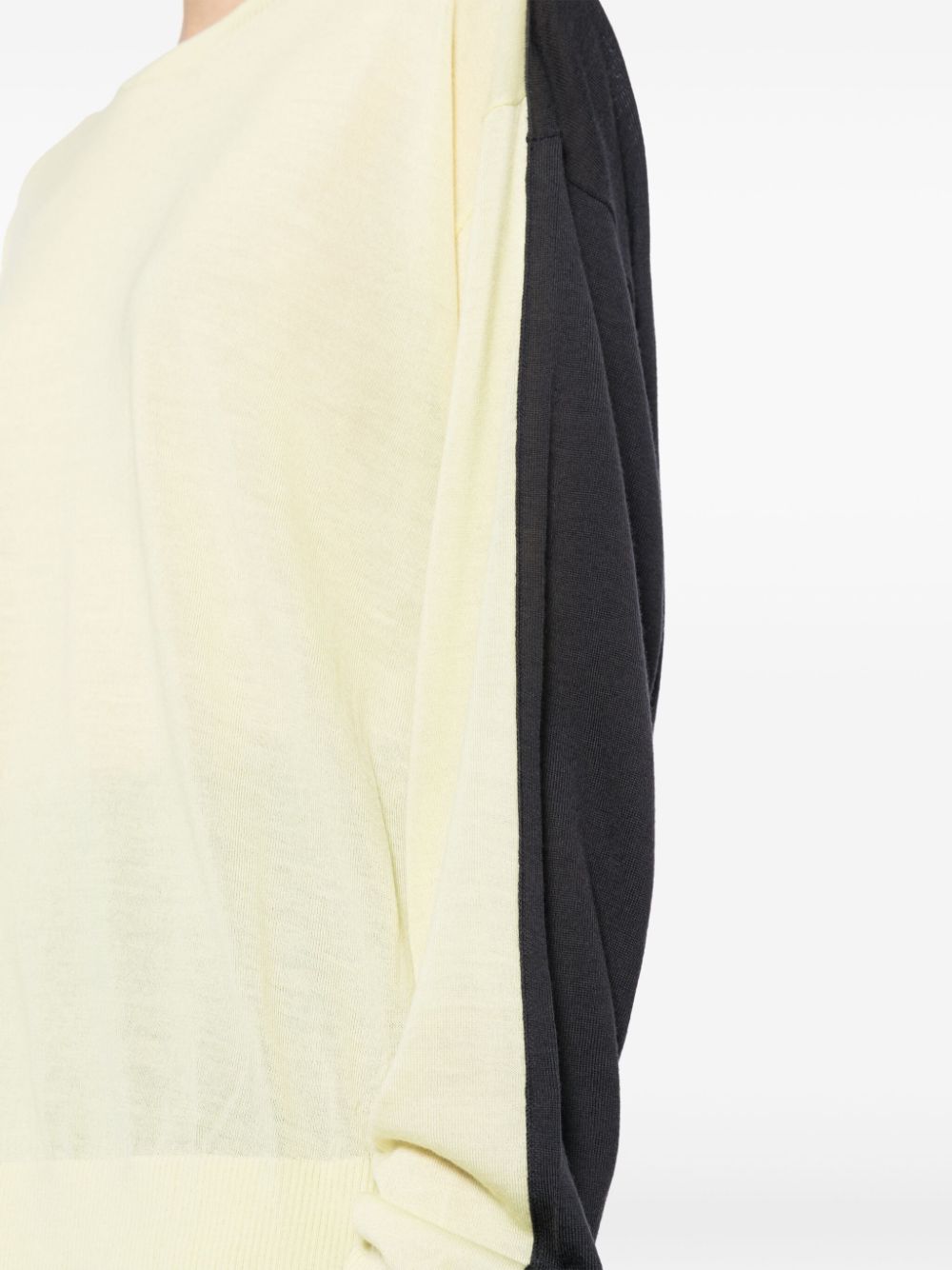 Shop Jnby Two-tone Wool Jumper In Yellow