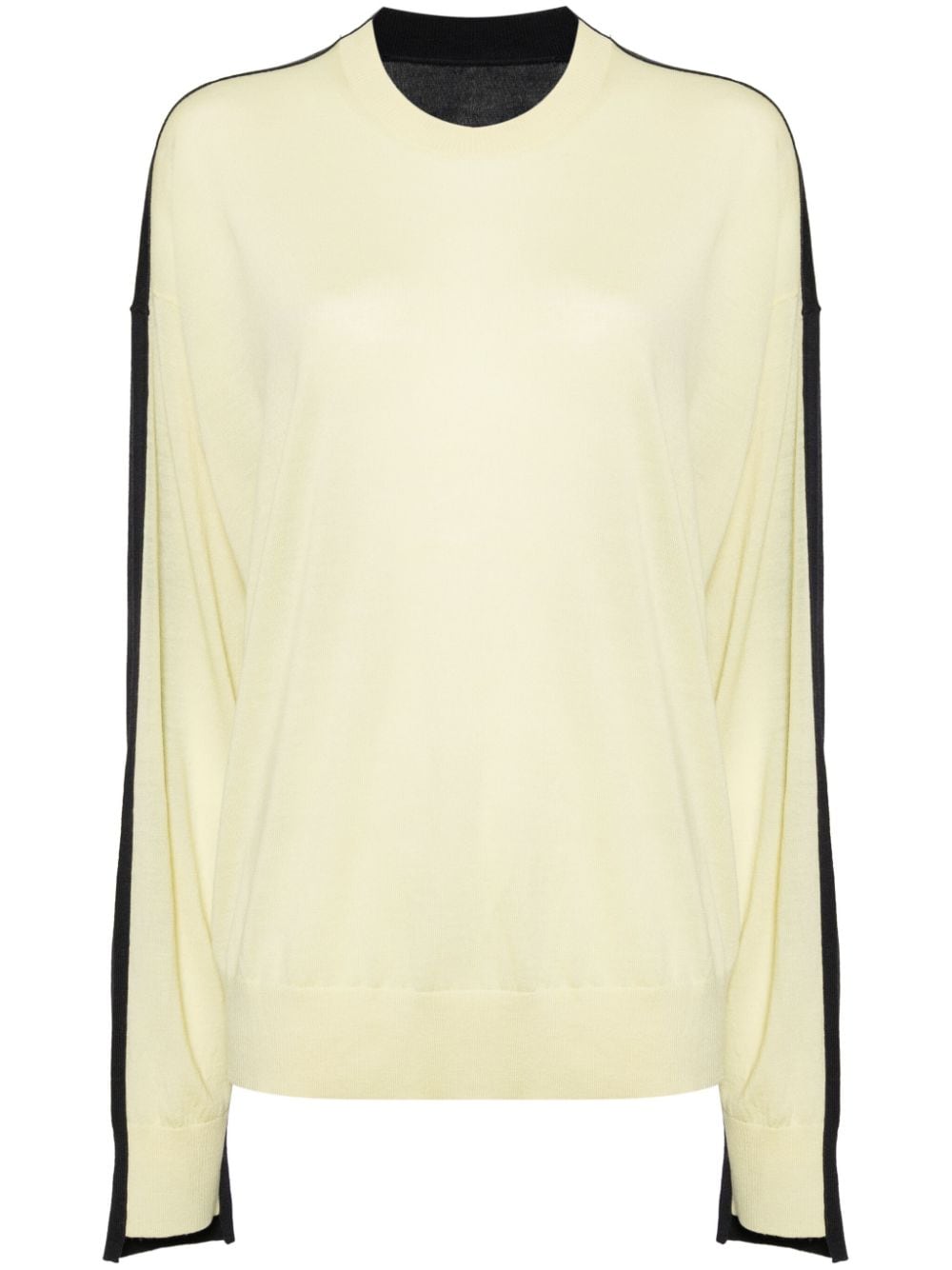 Shop Jnby Two-tone Wool Jumper In Yellow