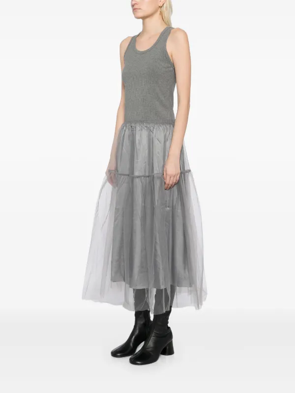 slim fit dress slacks Couture Tweed & Tulle Evening Dress in Grey  TIFFANY NOYAMA