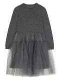 jnby by JNBY tulle-inserts midi dress - Grey