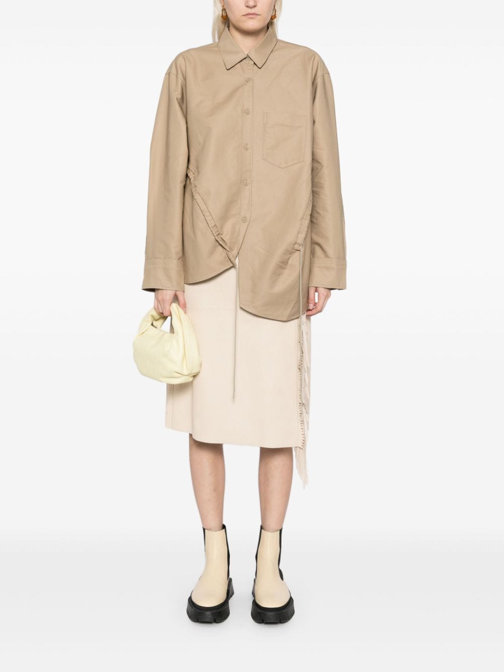 Shop Jnby Long-sleeved Shirt In Neutrals